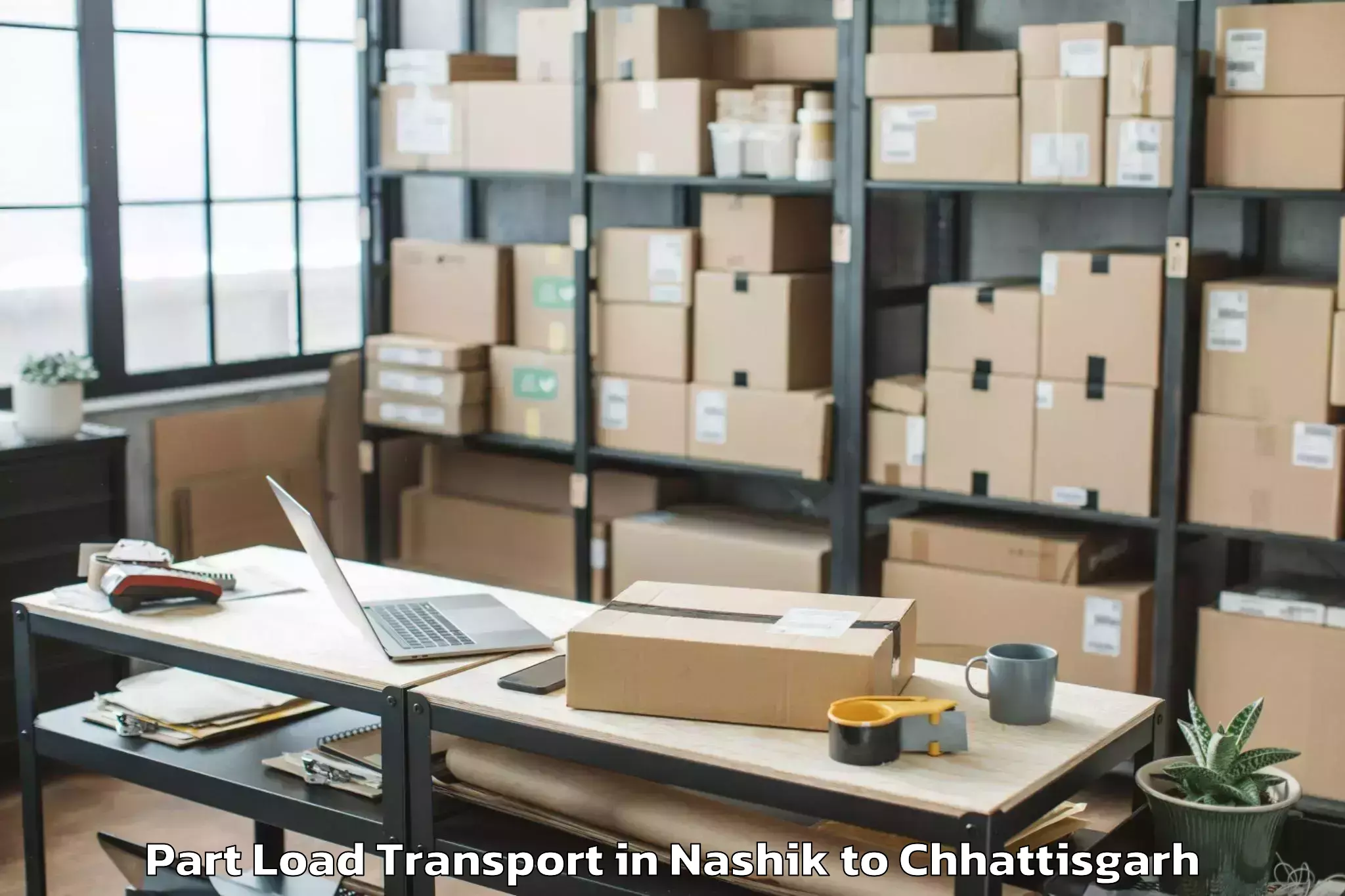 Trusted Nashik to Magneto The Mall Raipur Part Load Transport